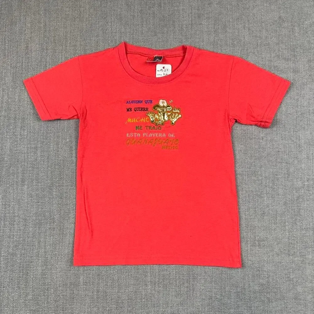 Vintage Kids Frog Guanajuato Embroidered Cherry T-shirt